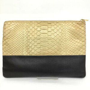 Celine Python Bag Clutch Black Leather